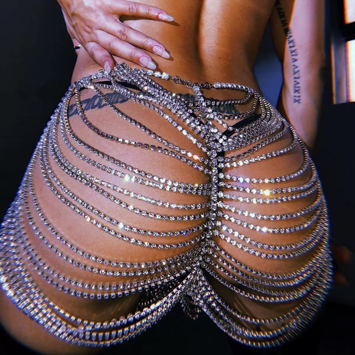 1pcSexy Fashionable Rhinestone - огляд і ціна Body Jewelry Dress