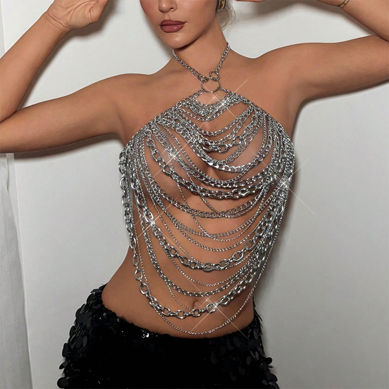 Female Festival Outfit Handmad - огляд і ціна Body Jewelry Nipple Chain