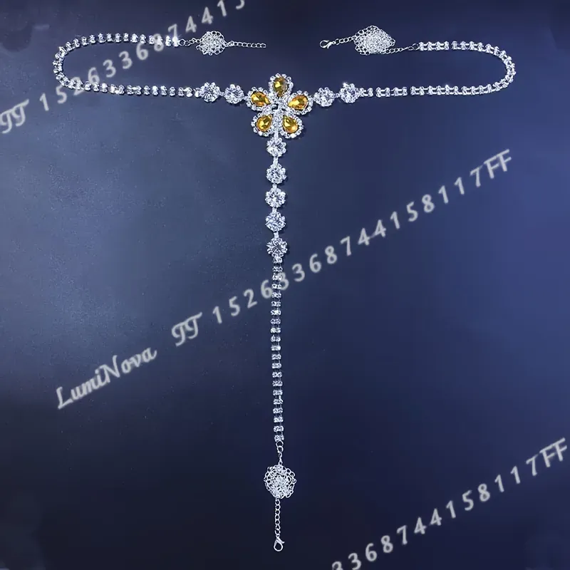 New Sexy Yellow Floral Rhinest - огляд і ціна Yellow Body Jewelry