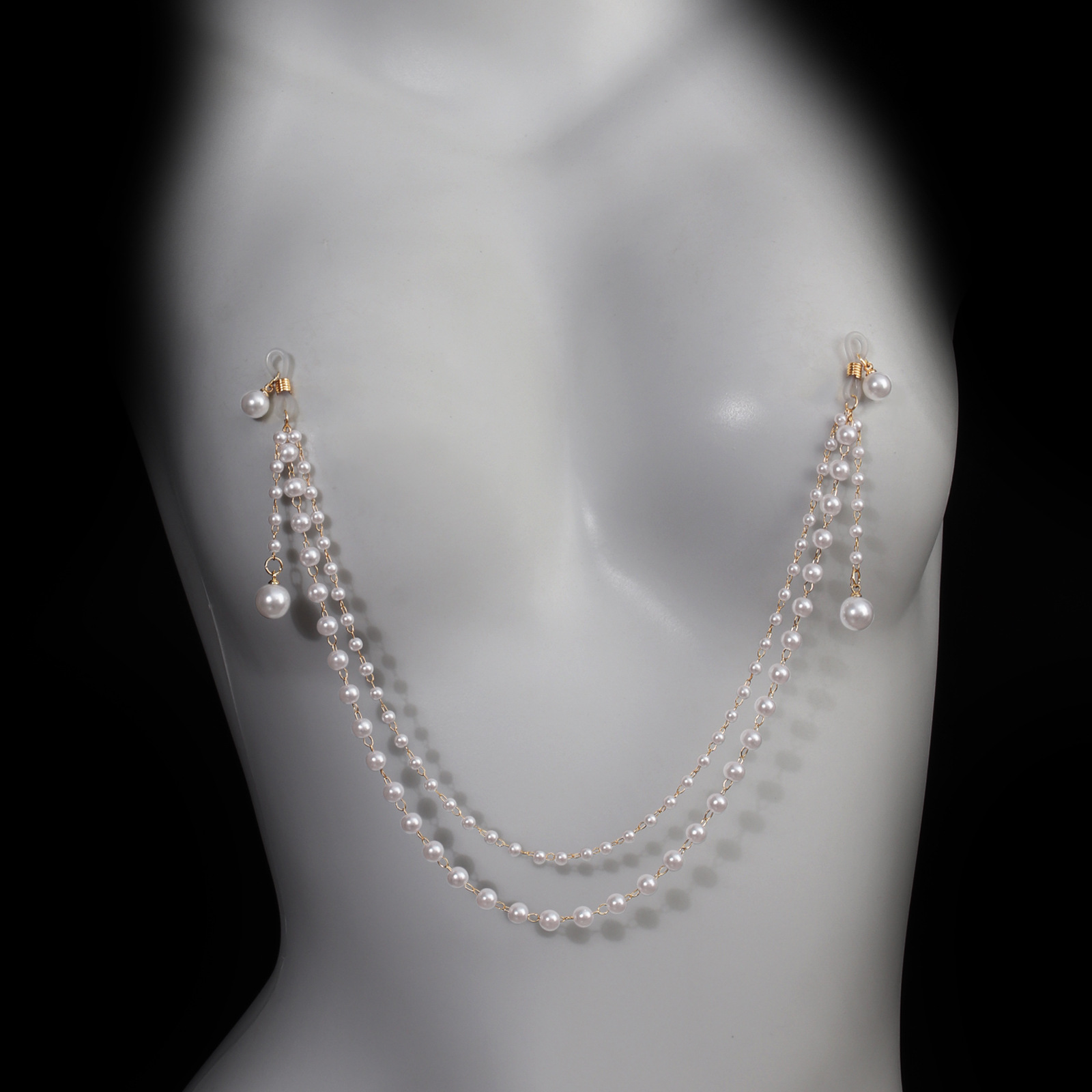 Sexy Non Piercing Pearl Nipple - огляд і ціна Body Jewelry Nipple Chain