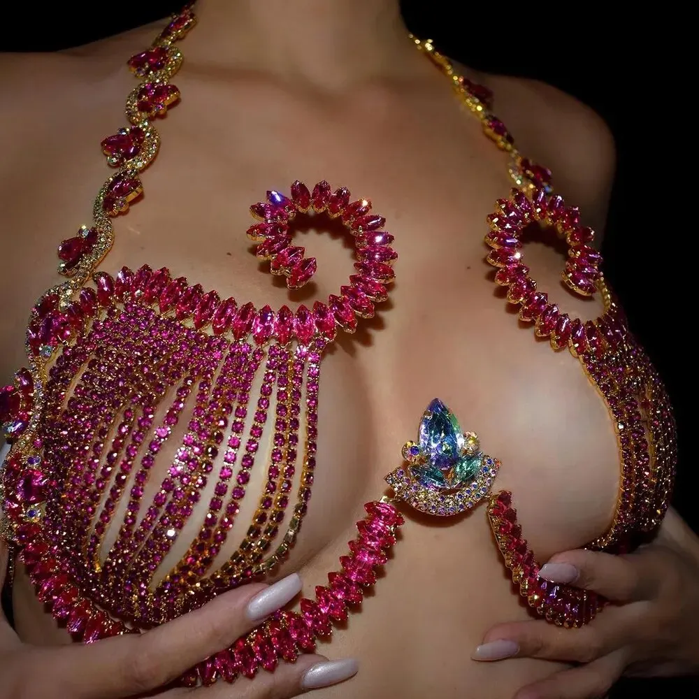 Rave Pink Crystal Chest Bracke - огляд і ціна Body Jewelry Dress