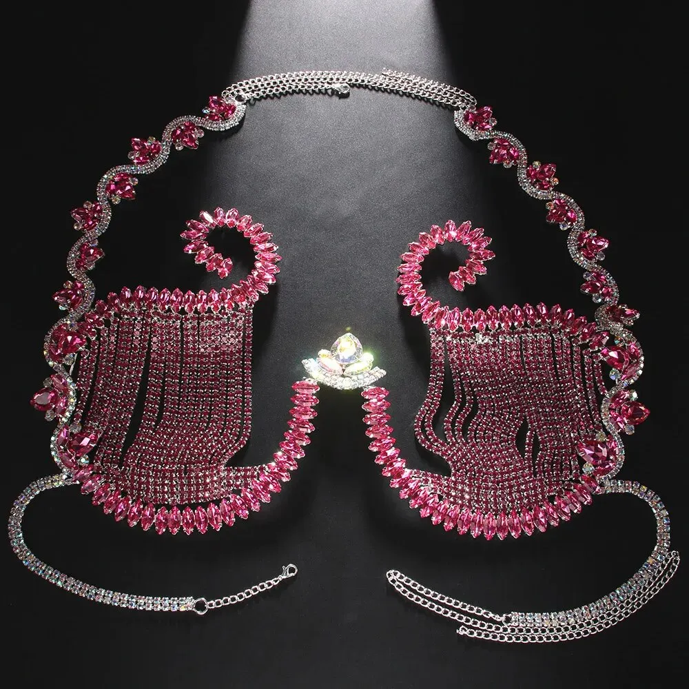 Rave Pink Crystal Chest Bracke - огляд і ціна Body Jewelry Dress