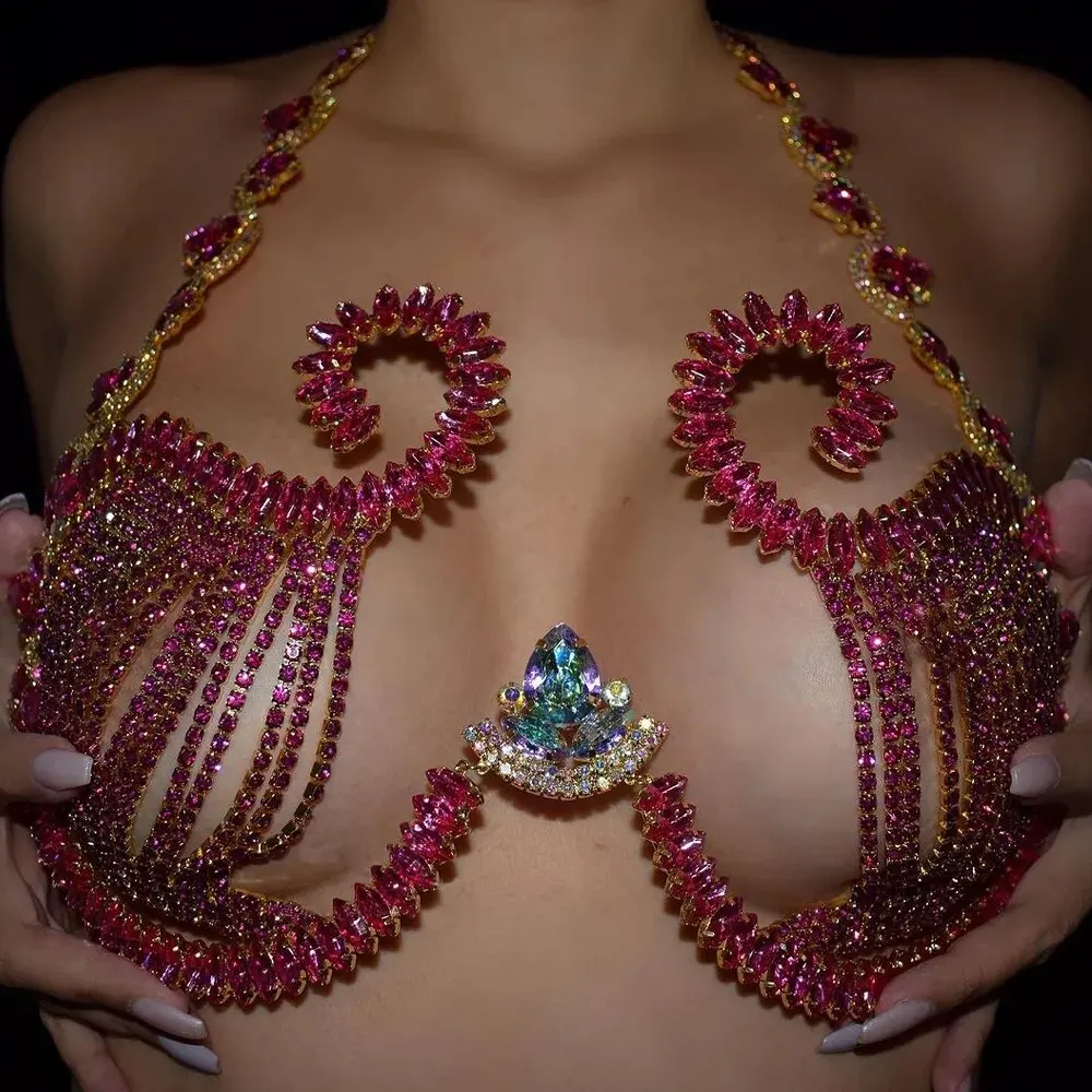Rave Pink Crystal Chest Bracke - огляд і ціна Body Jewelry Dress