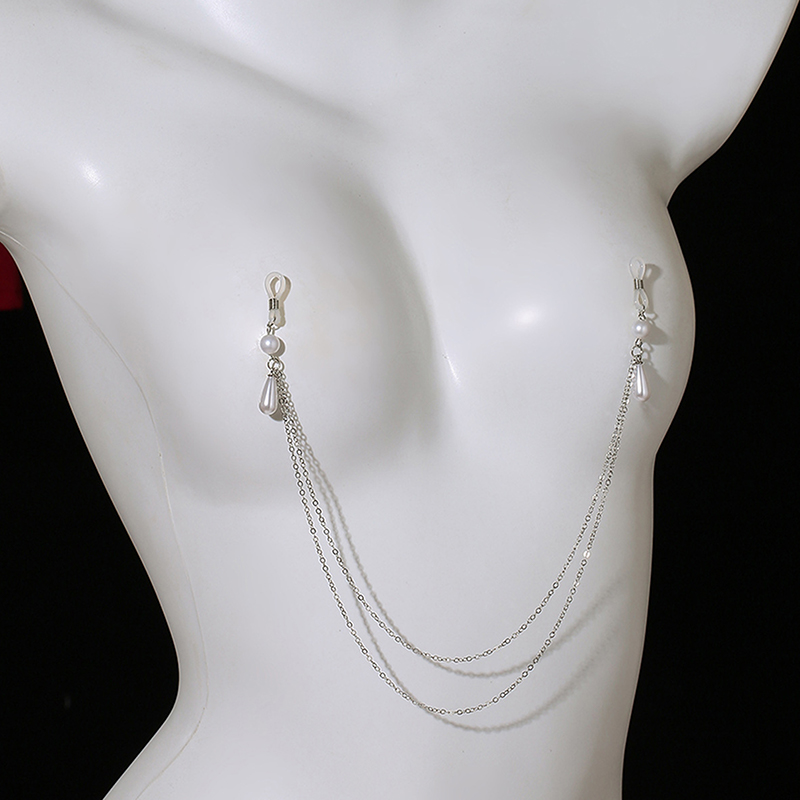 Sexy Metal Pearl Tassel Chest  - огляд і ціна Body Jewelry Nipple Chain