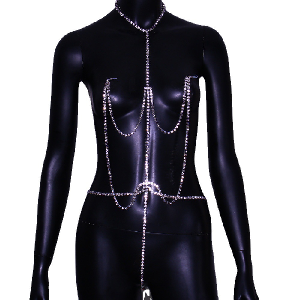 Chest Chain Sexy Rhinestone Ni - огляд і ціна Body Jewelry Nipple Chain