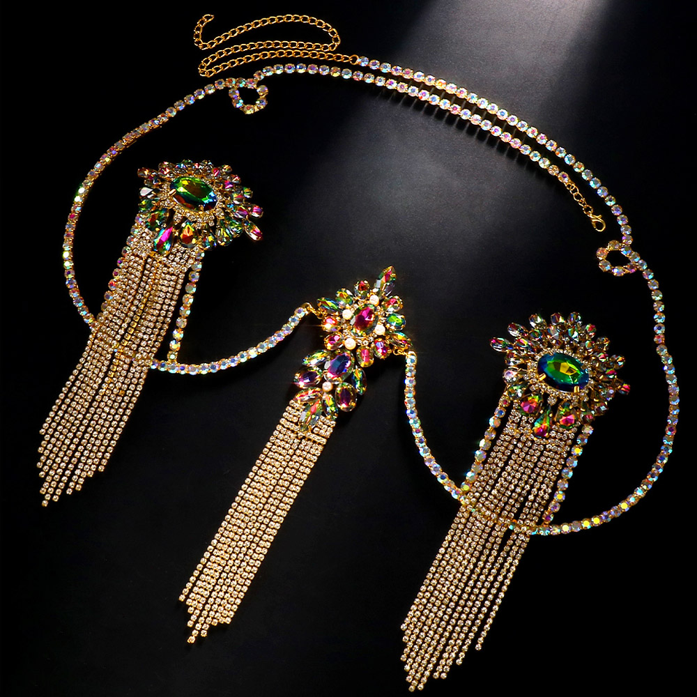 Sexy Tassel Color Crystal Ches - огляд і ціна Body Jewelry Nipple Chain
